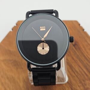 Mario Lopez Men's Minimalist Black Out Watch Sleek Professional Sophisticated